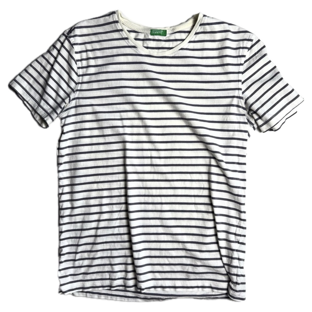 United Colors Of Benetton Navy and White Striped Tee